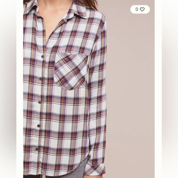 Anthropologie Cloth & Stone Eldorado Plaid Shirt Size M - Picture 7 of 8